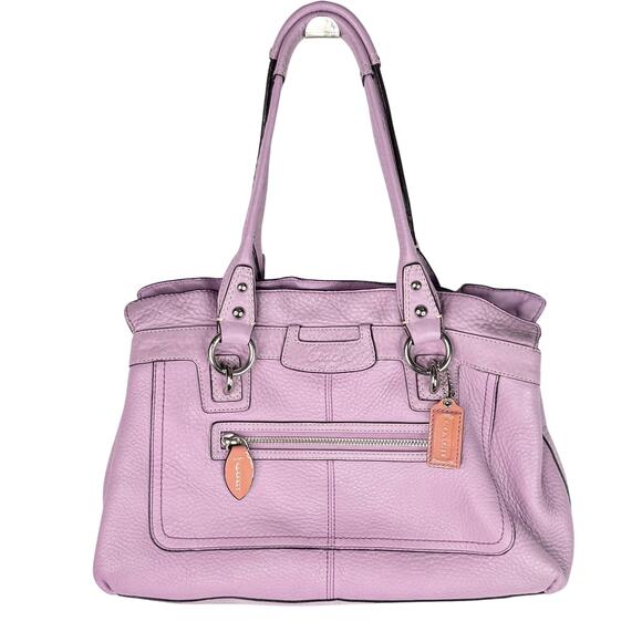 Coach Penelope Lavender Leather Shoulder Bag - Picture 1 of 14
